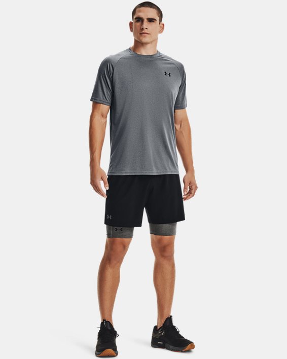 Men's HeatGear® Pocket Long Shorts, Gray, pdpMainDesktop image number 2